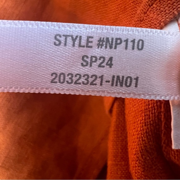 MADEWELL Square Neck Mini Dress Linen Dark Copper Orange Size 00 NWT - Picture 14 of 15